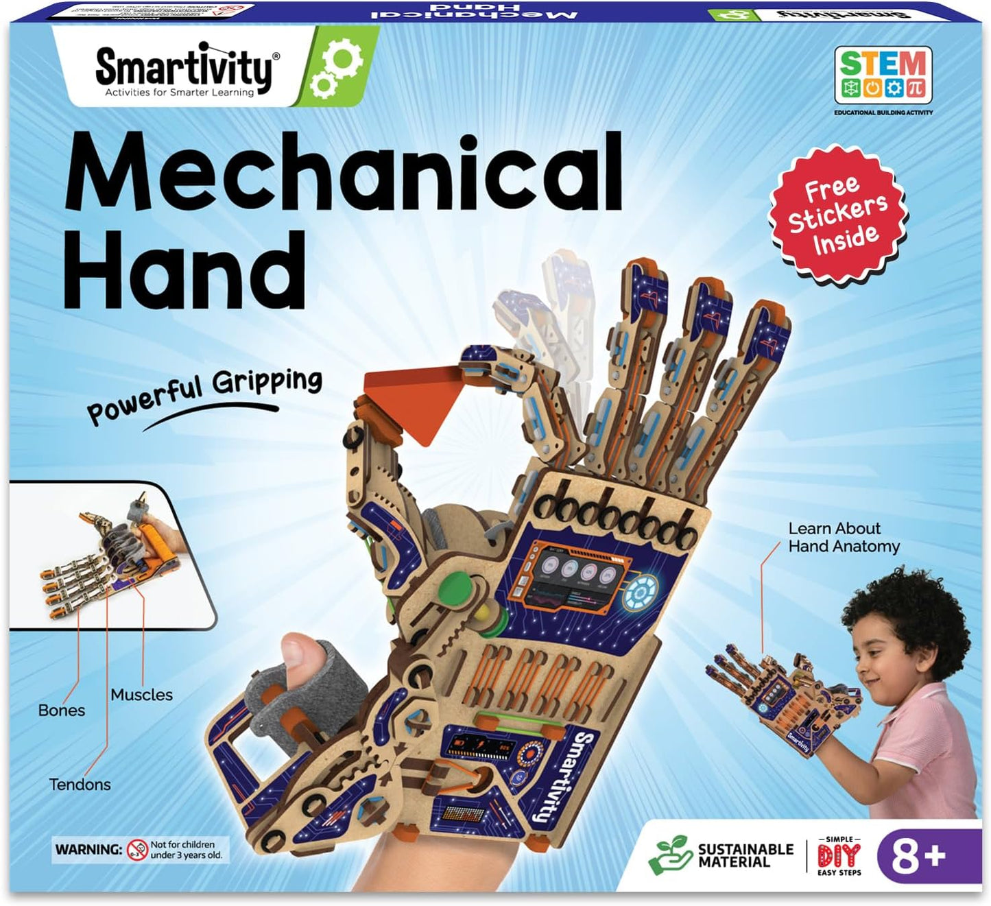Smartivity DIY Robotic Mechanical Hand STEM Toy for Kids 8-9-10-11-12-13-14 Years Old | 2024 Parents Choice Award Winner I Birthday Gift for Boys & Girls | Engineering Kit for 8-14 Years Old