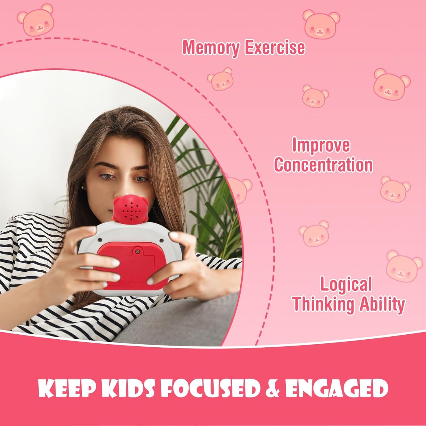 Fast Push Bubble Toys, Handheld Pop Fidget It Kids Games, Light up Puzzle Speed Push Game,Autism Sensory Toys,Pattern-Popping Game,Handheld Board Console Cool Pocket Game for 3+ Kids- RED