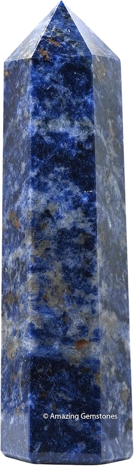 Amazing Gemstone Large Sodalite Crystal Towers ~ Natural Healing Crystal Point Obelisk for Reiki Healing and Crystal Grid (5.5 to 6 INCH)