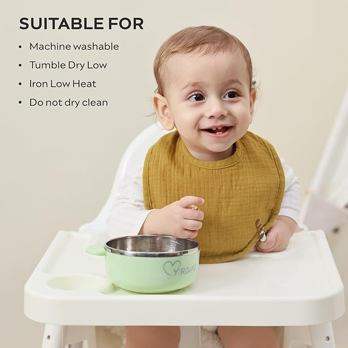 JELLYMONI 8 Pack Muslin Drool Bibs for Babies - Soft Adjustable Bandana Bib with Snaps, Absorbent Unisex Teething Bib for Newborn Girls & Boys