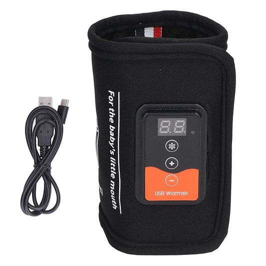 Bottle Warmer, Milk Warmer Bag Constant Temperature Quick Heating with LCD Display and Accurate Temperature Control Car Heat Thermal Breast USB Bottle Warmer for Home Outdoor Indoor Traveling Driving