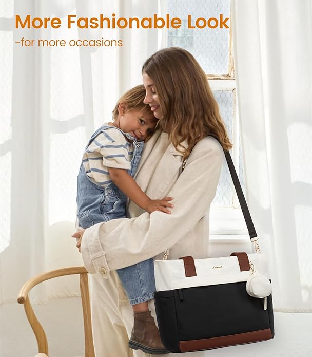 LOVEVOOK Diaper Bag Tote Large Baby Bag for Mom Hostipal and Travel Diaper Tote for Baby Boy with Pacifier Case Changing Pad