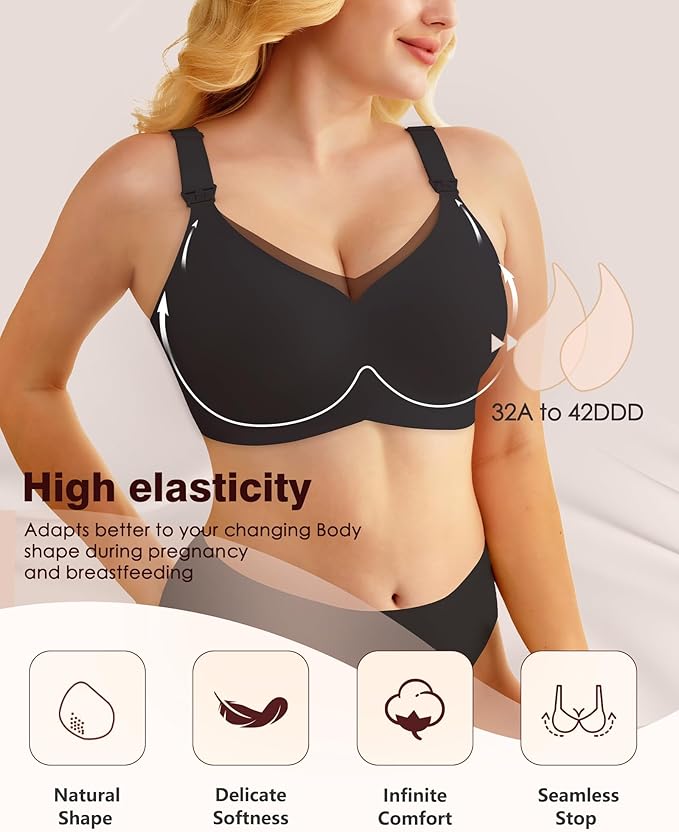 As Fairy Nursing Bras for Breastfeeding Mesh Lace Seamless Maternity Bra Pregnancy Sleep Wireless Bralette