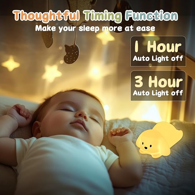 ZKLiLi Dog Night Light for Kids Lamp, 16 Colors Dog Lamp Cute, Dimmable Baby Night Lights for Nursery,Silicone Rechargeable Nightlight for Kids Room, Kawaii Room Decor,Cute Gifts for Kid
