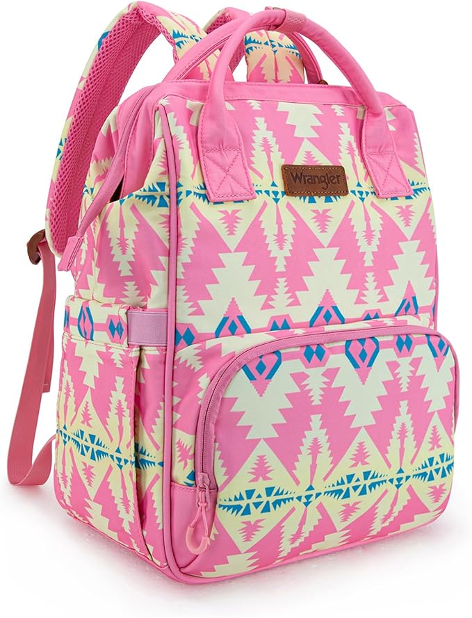 Montana West Wrangler Callie Diaper Bag Backpack with Stroller Straps Western Pattern Multifunction Baby Travel Bag WG2204-91102PK