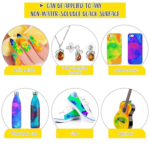 Spakon 12 Pcs Heat Sensitive Sheet Temperature Sensitive Sheet 6 Color Changing Heat Board, 24 to 34 Celsius Degree Transition for Science Experiment (6 x 6 Inch)