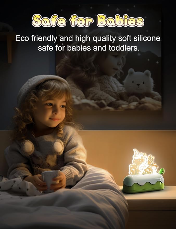 L LOHAS LED Cute Toaster Night Lights for Kids, Kawaii Stuff Horse Desk Lamp, Rechargeable Desk Decor for Bedroom, Besides, Dinning, Nursery Night Light for Kids, Boys, Girls, Gifts