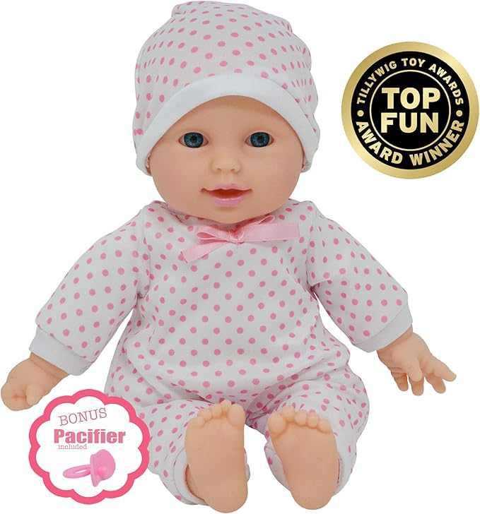 11 inch Soft Body Boy Baby Doll in Gift Box - Doll Pacifier Included -Toy Dolls for Boys and Toddlers (Caucasian)