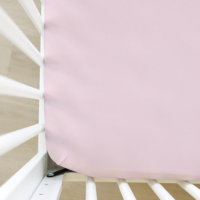 Sorrel + Fern Crib Sheets Neutral - Fitted Baby Crib Sheets Bed for Girl Boy - 2 Pack Standard & Toddler Mattress (Unicorn Blossom) - Buttery Soft Organic Cotton Blend