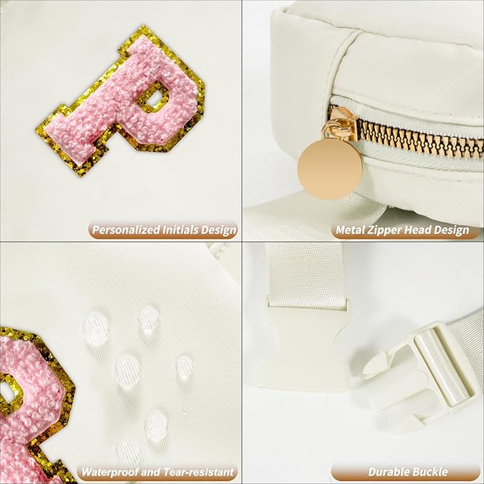 Party Favors Bags for Kids 4-8, Mini Fanny Pack Cute Crossbody Bags for Girls - Cream