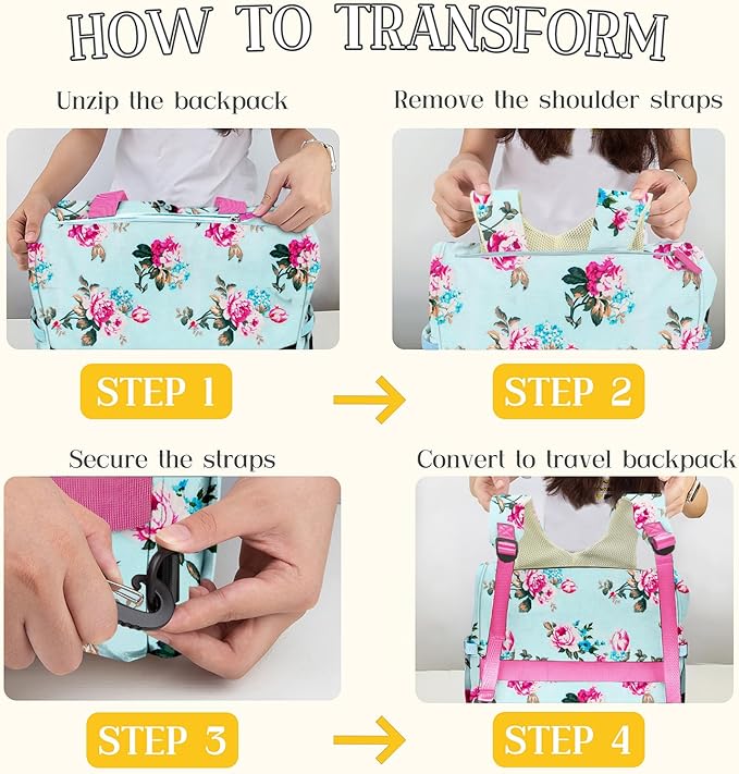 Diaper Bag Backpack, Mommy Travel Diaper Bag Tote with Shoulder Strap, Hospital Bag, Weekender Baby Bag for Mom