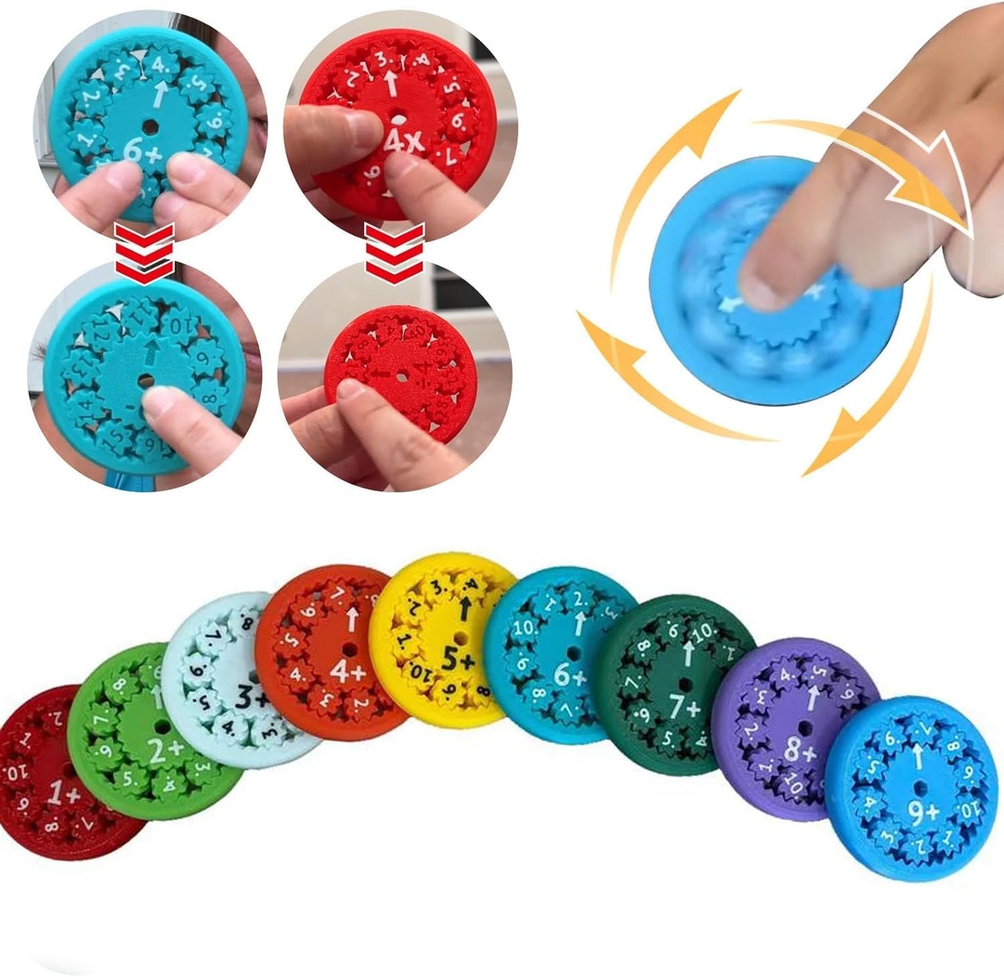 Math Fidget Spinners,Educational Math Fact Fidget Spinners - Learn Division & Multiplication - Perfect for Stimmers & Fidgeters (Multiply Or Divide)
