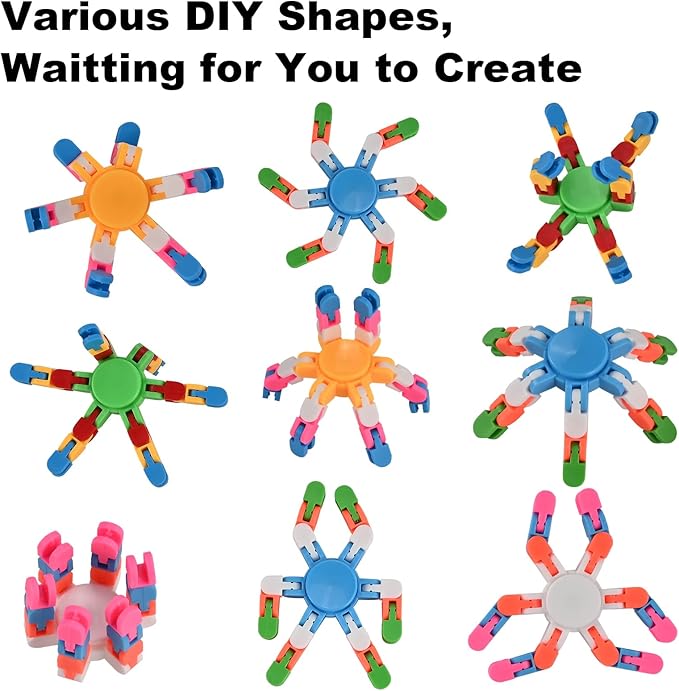 GOLDGE 28Pcs Transformable Fidget Spinners – Deformable Chain DIY Robot Toys, Stress Relief Sensory Gyro for Kids & Adults, Perfect Easter Basket Stuffers & Stocking Fillers