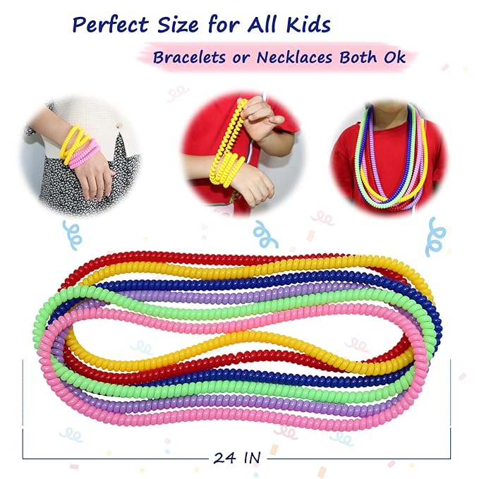 Sensory Chew Necklace for Boys and Girls, 6 Pack Stretch Chewing Necklaces for Kids with Autism ADHD SPD, Oral Motor Aids Baby Chew Toys Reduce Fidgeting for Kids Chewer (6)