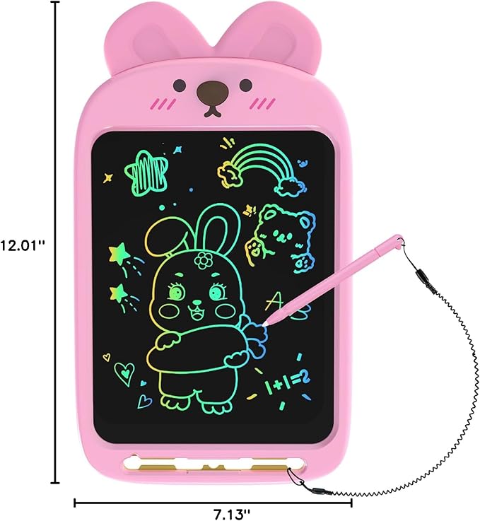 10 Inch LCD Writing Tablet, Erasable Doodle Board Toy, Cute Rabbit Drawing Pad for Kids Ages 2-6 - Educational Christmas Birthday Gift (Rabbit)