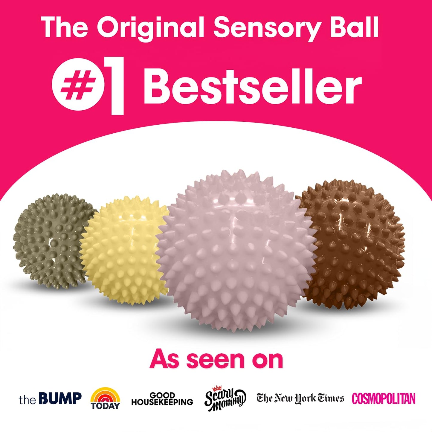 Edushape Sensory Balls for Baby - 4” Trendy Color Baby Balls That Help Enhance Gross Motor Skills for Kids Aged 6 Months and Up - Pack of 4 Vibrant Colorful and Unique Textured Balls for Baby