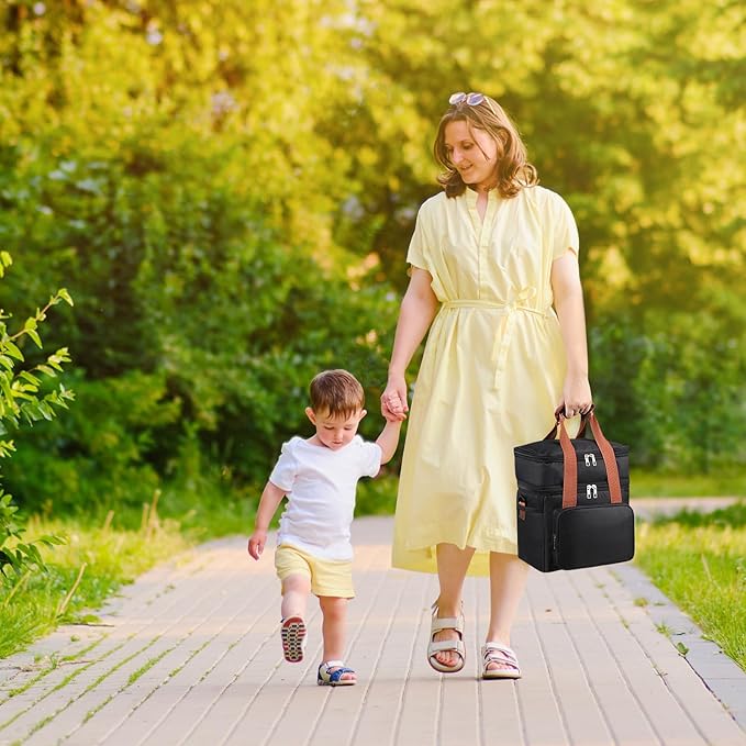 Accmor Breastmilk Cooler Bag with Ice Pack, Fits 6 Baby Bottles Up to 9 Ounce Insulated Baby Bottle Tote Bags, Waterproof Breastmilk Cooler Bags for Nursing Working Mom Daycare