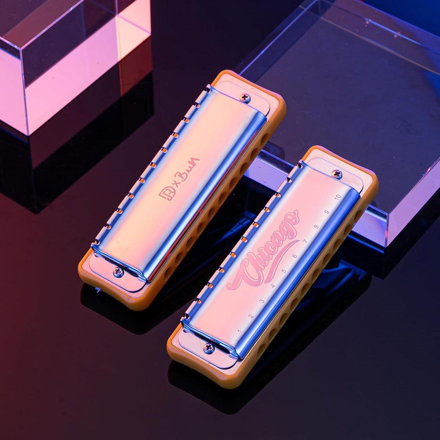 Harmonica JDR Blues key of C 10 Holes 20 Tones Harps Armonica for Adults Kids Professional Beginners Mini Mouth Organ with Case Chicago