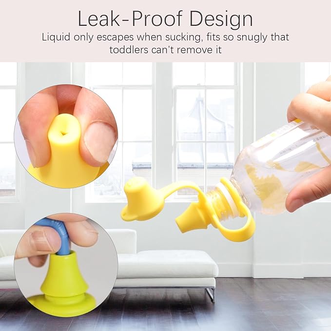 Silicone Spill-Proof Water Bottle Spout, Standard 28mm Water Bottle Cap, 4-pcs