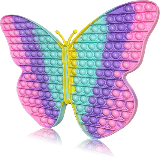 Jumbo Butterfly Pop for Teens Kids Girls, It is 15.75 Inch 162 Bubbles Extra Large Pop Fidget Toys, Giant Butterfly Toy, Huge Big Jumbo Pop Fidget Toy Stress Reliever, Women Girl Gift Christmas