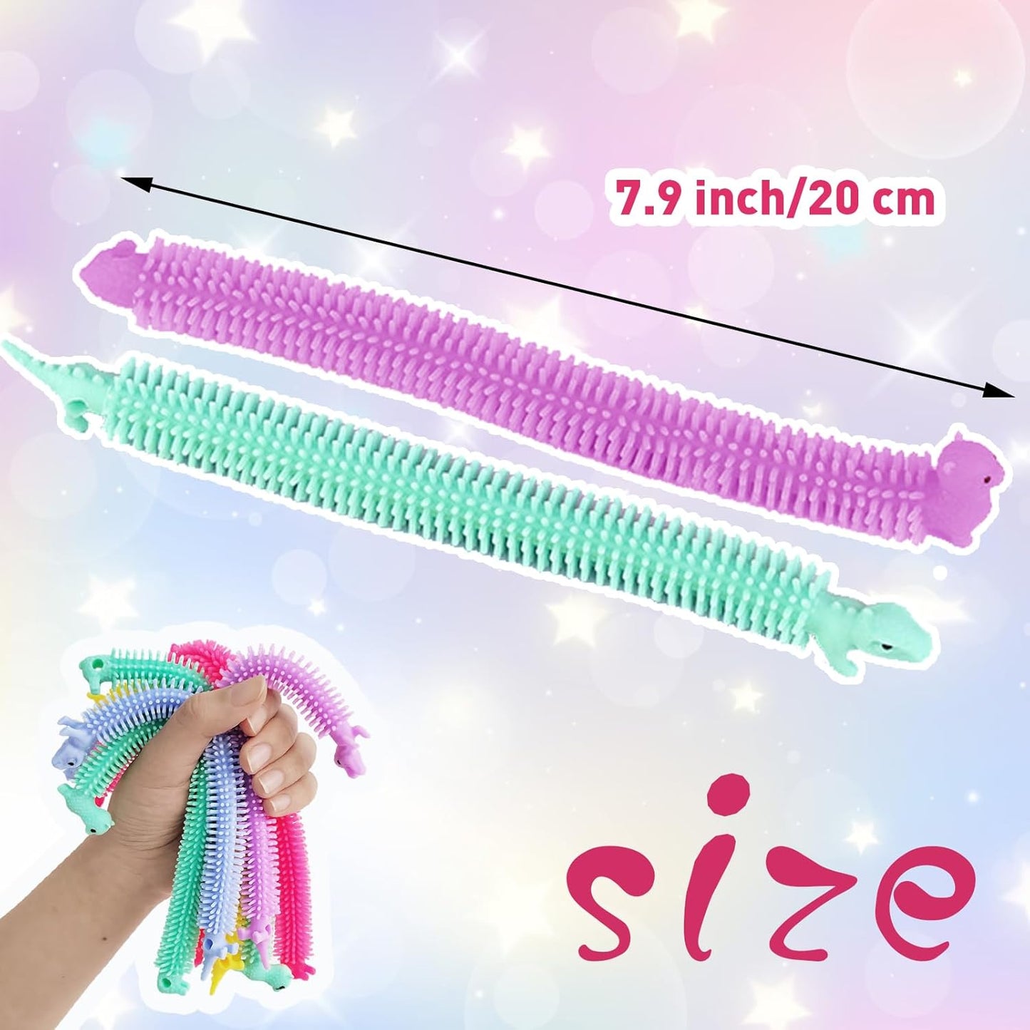 50 PCS Stretchy Fidget Toy,Sensory Fidget Stretch Toys,Colorful Sensory Stress Fidget Toys for Kids and Adults Stress Relief,Goodie Bag Fillers,Party Favor