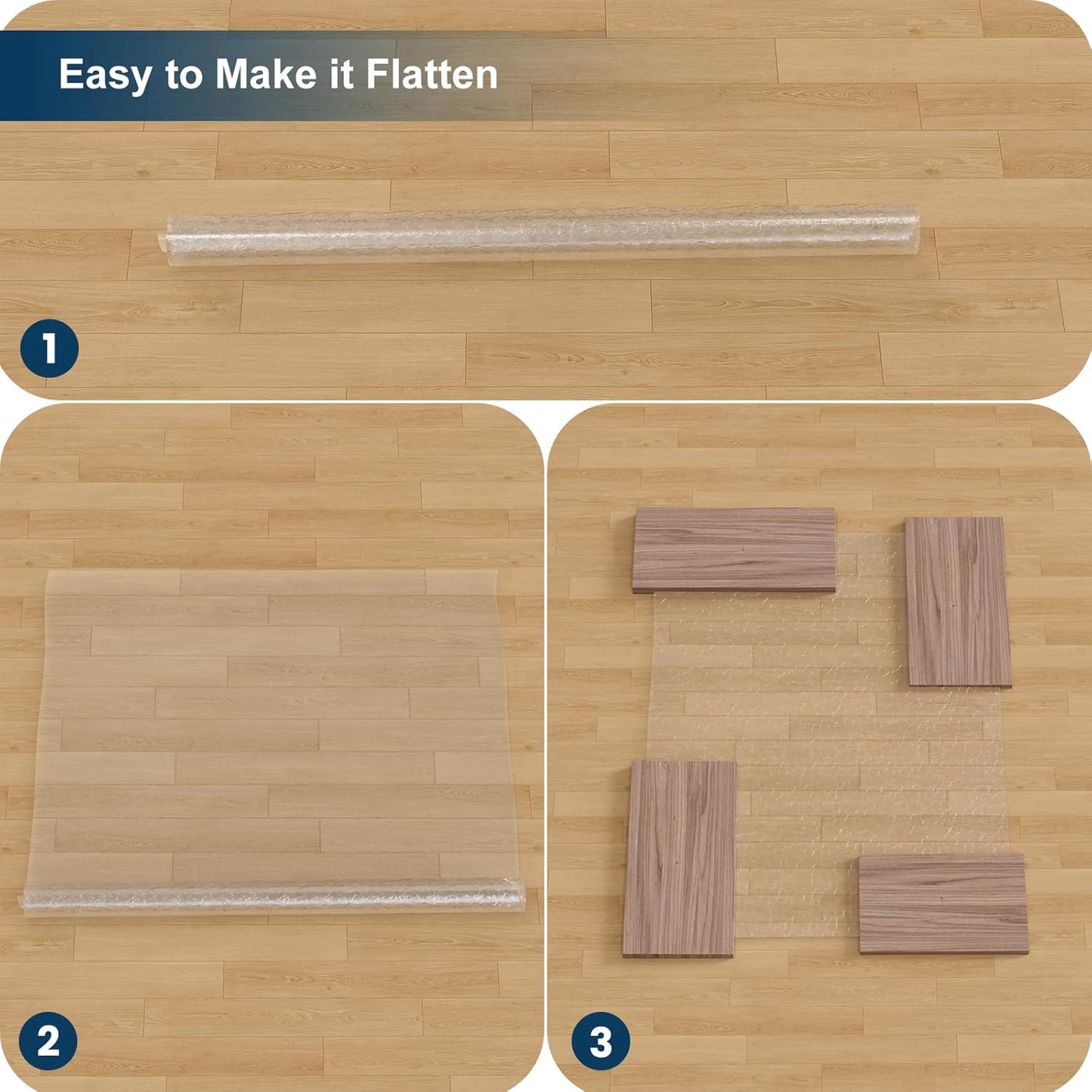 Clear Area Mat for Hard Floors, 3'X5' No Slip Vinyl Chair Rug for Under Dining Table, Pebble Patterned Waterproof Rug Protector Floor Mat for High Traffic Areas, Pet Litter Mat