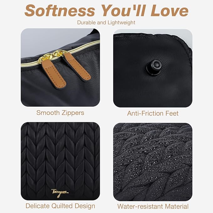 Diaper Bag Tote, Large Diaper Bags Waterproof, Hospital Bag for Labor Delivery, Baby Bag with Pacifier Case, Travel Diaper Tote with Changing Pad, Black