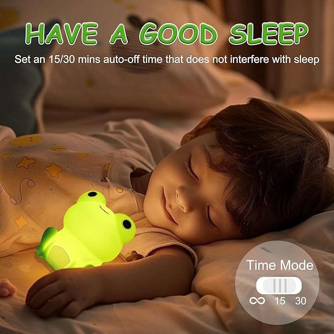 Lampeez Frog Night Light, Cute Frog Gifts, Soft Silicone Lamp Nursery Nightlight LED Night Light, Bedroom Decor as Xmas Birthday Gifts for Boys Girls