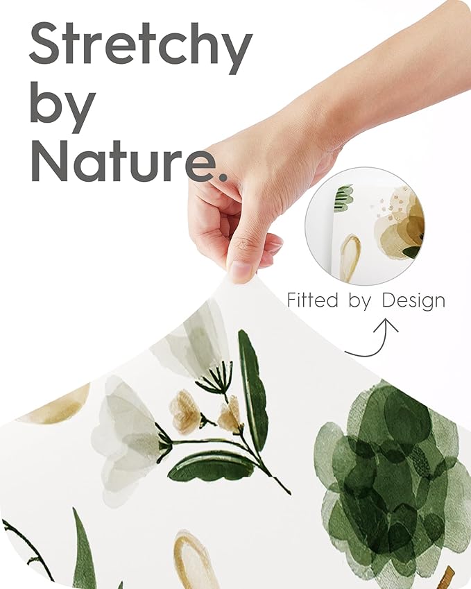 Pack N Play Sheets Fitted, TotBasic Ultra Soft Mini Crib Sheets Safari, Premium Jersey Knit Pack and Play Sheets Neutral, Stretchy Play Yard Sheets for Pack and Play Mattress, 2 Pack (Rabbit Giraff)