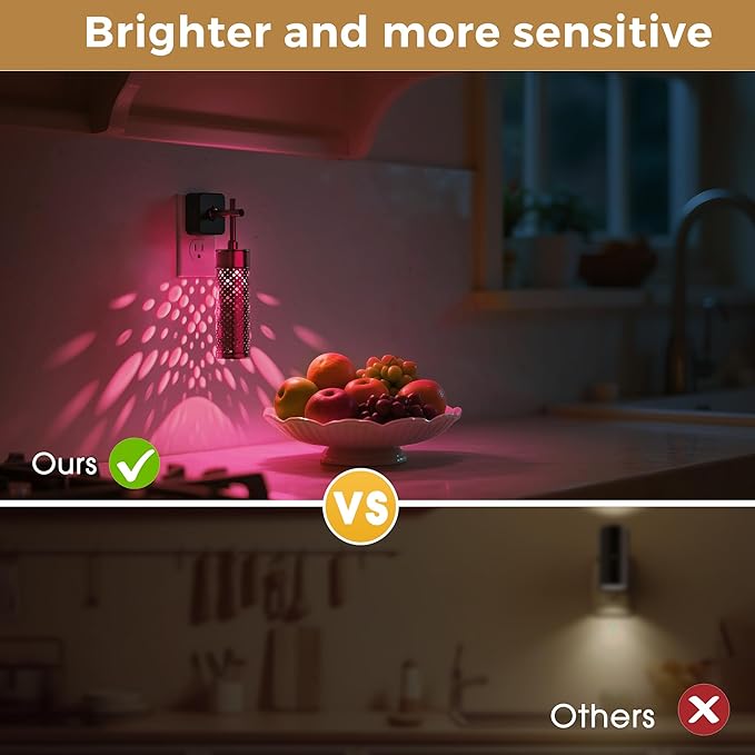 L LOHAS LED Night Light, Color Changing Night Lights Plug into Wall, RGB Vintage Nightlight with Light Sensor, Soft White, Dimmable Plug in Nightlights for Bathroom Hallway Gift, 1 Pack