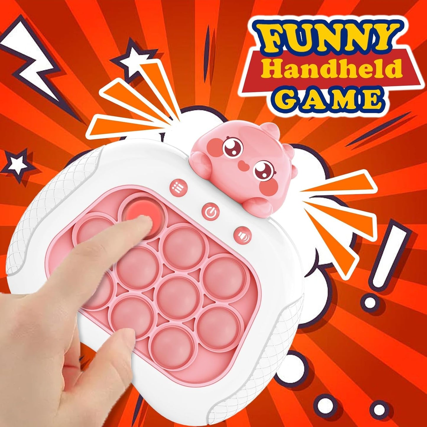 DInosaur Fast Push Game, Pop Bubble Fidget Toy Quick Push Light Up Popping Game Toys for Ages 4-12, Birthday Gifts for Boys, Girls & Teens