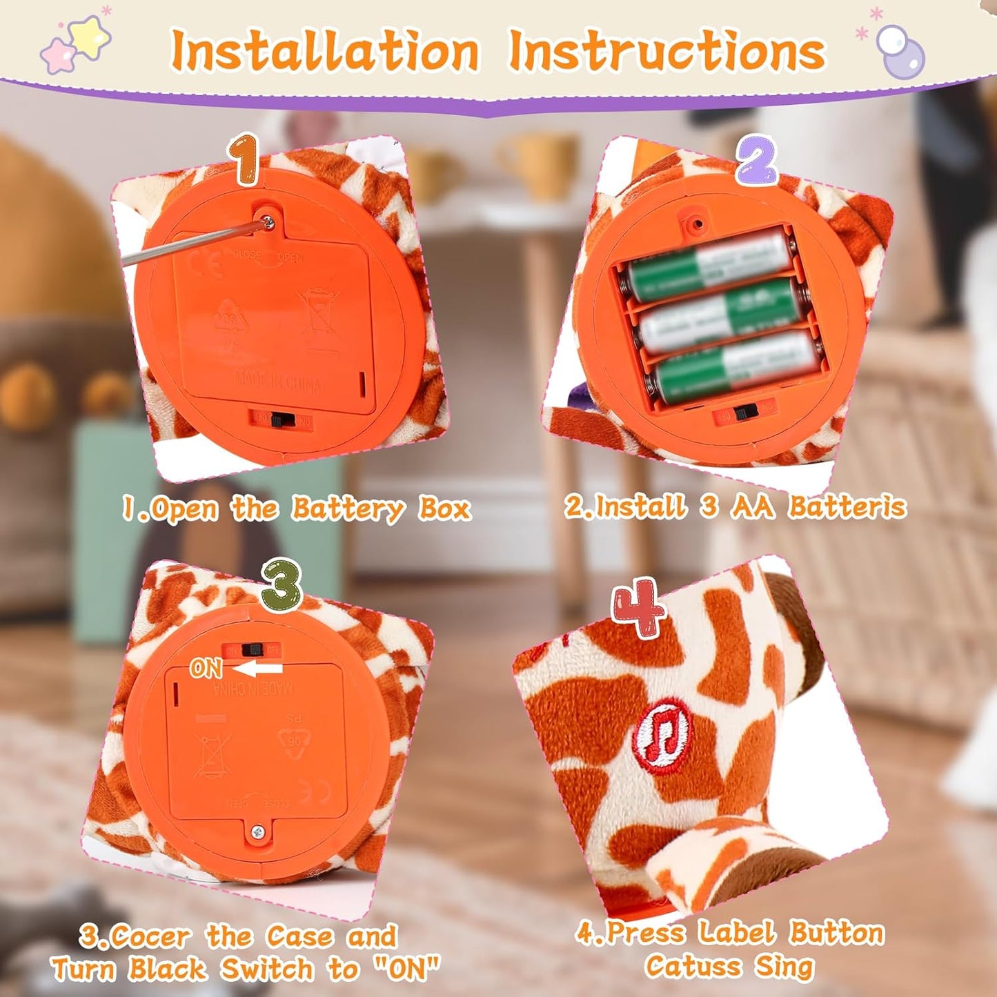 Dancing Talking Giraffe Toy, Stuffed Animal Toy Repeating What You Say, Glowing Musical Electronic Giraffe Gifts