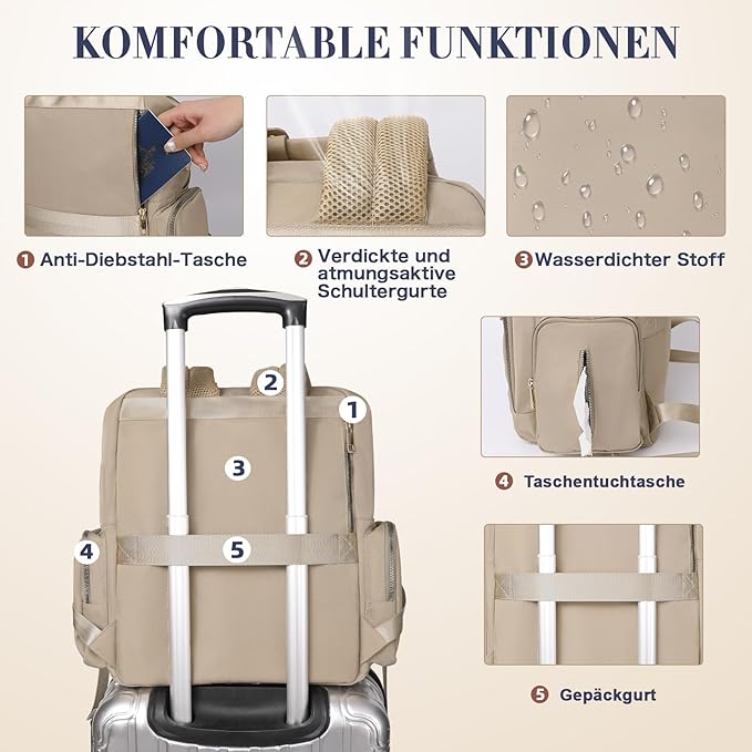 Diaper Bag Backpack, Baby Diaper Bag with 17 Pockets, Travel Baby Bag Backpack for Girl Boy, Large Diaper Bag with Changing Pad,USB Charging Port,Wet Dry Bag, Khaki