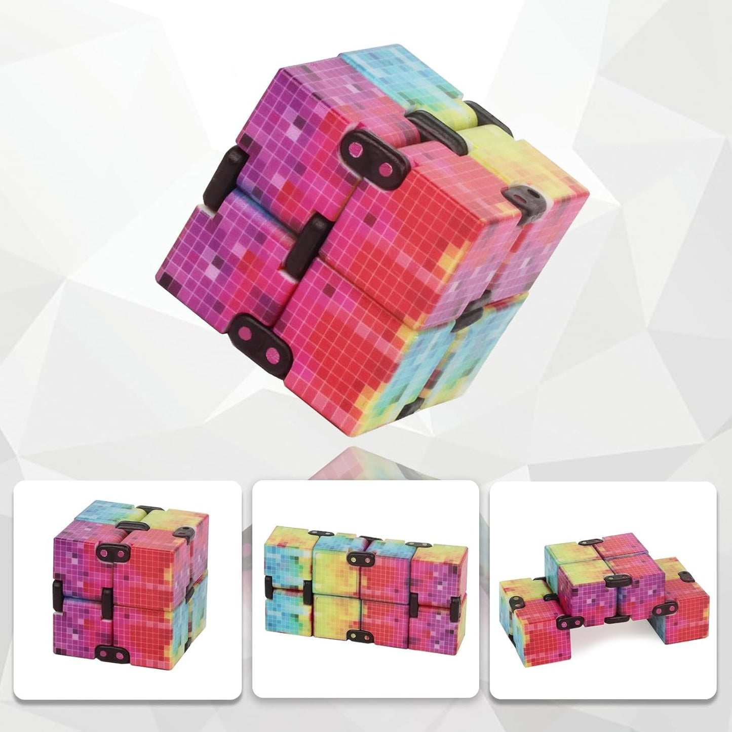 Fidget Infinity Toys Cube: Fidget Toy Hand Held Magic Cubes Cool Stuff Gadgets Things Unique Birthday Gifts Boys Girls Kids Adults Anxiety Stress Relief Sensory Toy Christmas Stocking Stuff Gifts Toys