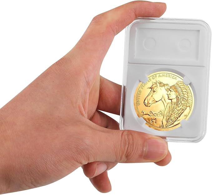 10-Pack Coin Slab Display Holder, Storage Case for Morgan, Peace, IKE Silver 38mm Dollar Coin, Organize Your Coin Collection with Clear Acrylic Cases