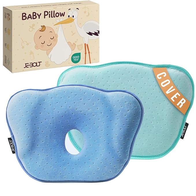 Memory Foam Baby Pillow,Cute Cartoon Soft and Cozy Pillow, Breathable Bedding Set for Infants for Small Boys and Girls