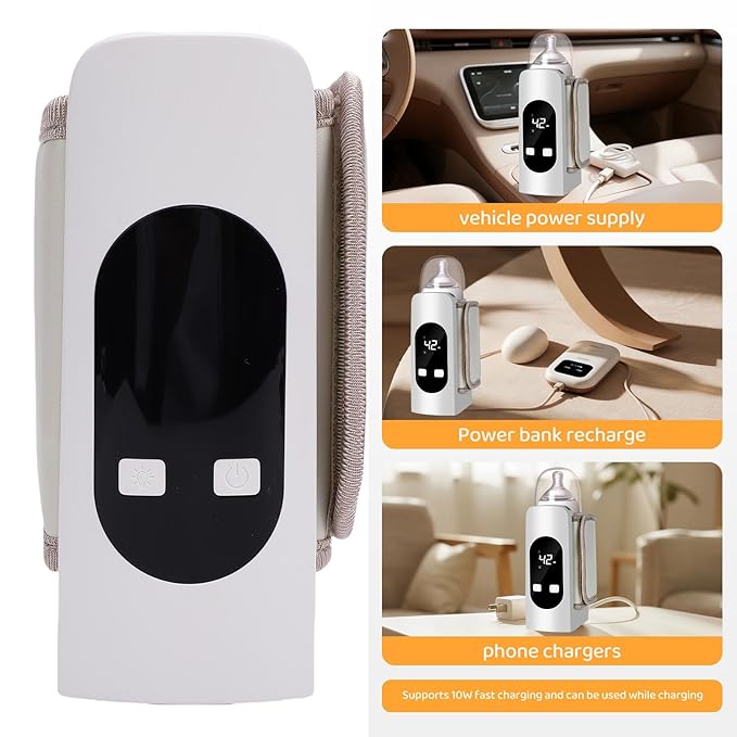 Marhynchus Portable Baby Bottle Warmer Travel Electric Bottle Warmer for Outings Car Feeding Food Heating