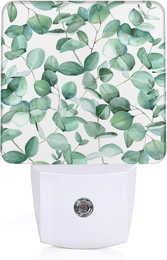 Eucalyptus Leaves Night Light,Plug in Night Light, Dusk to Dawn Sensor Nightlights for Stairway/Hallway/Kitchen/Bedroom/Bathroom 0.5W