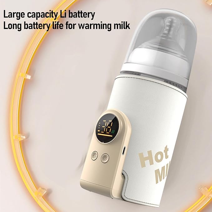 Portable Bottle Warmer for Travel,USB Type C Universal Cordless Accurate Temperature Control 6000mah8000mah10000 for Travel, Car, Outdoor (8000mah)