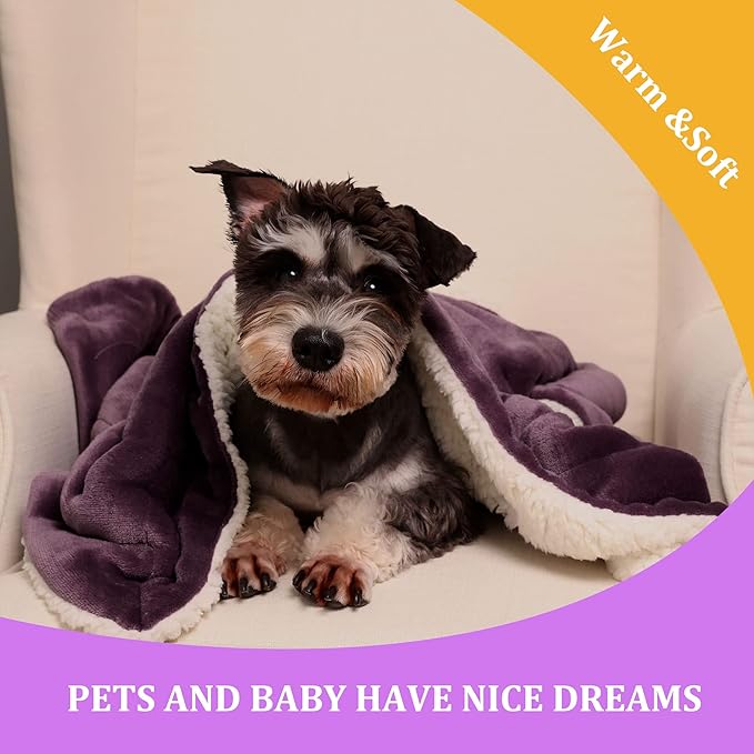 NANPIPER Baby Sherpa Blanket,Warm Toddler Throw Blanket,Soft Newborn Fleece Blanket for Winter (Cassis Purple,30x40 inches)
