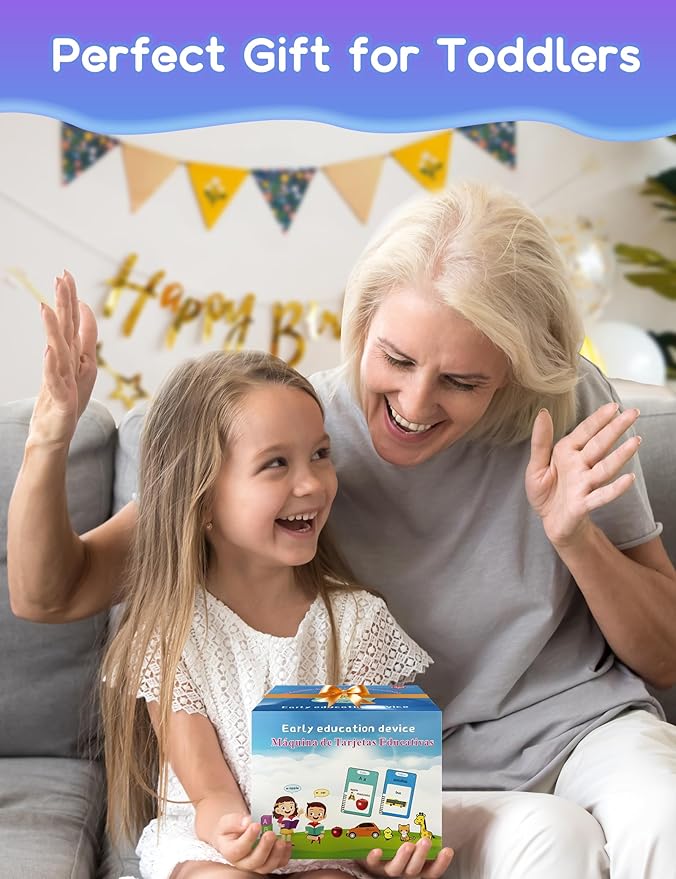 Korean and English Talking Flash Cards for Toddlers, 510 Sight Words Bilingual Learning Toys for Children, Autism Pocket Speech Therapy Toys, Korean Vocabulary Educational Flashcards