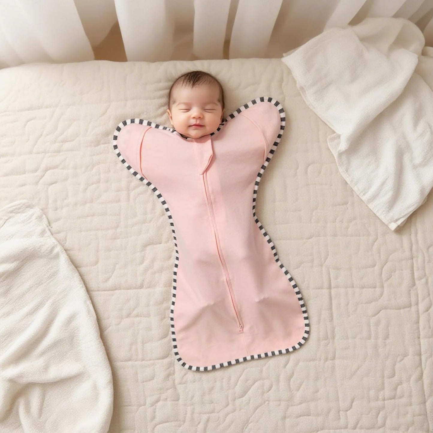 Baby Swaddle Blanket for Newborns and Infants,2-Piece Set Infant Pajamas,Bidirectional Zipper,Easy to Put On and Take Off