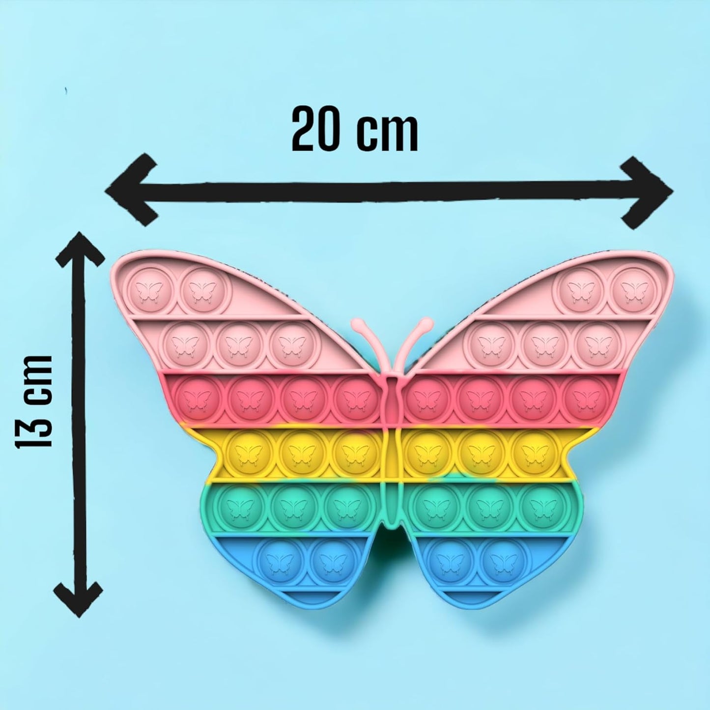 BlueMelon Pop it Fidget Toy | Butterfly Mouse Kitty Cat Design | Pack of 4 and Multi Color (Set of 4)