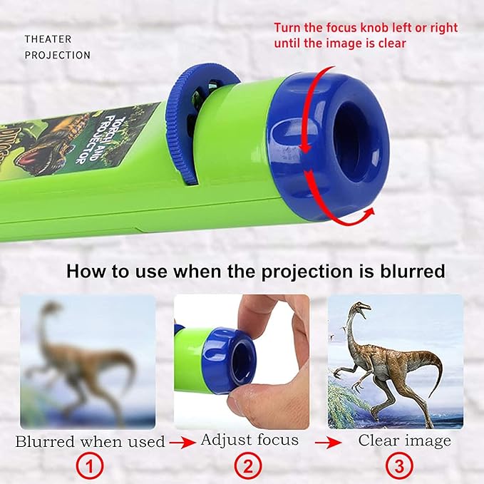 Georgie Porgy Children Projector Toys Educational Science Set Wall Ceiling Tent Torch Flashlight for Kids Gifts for Boys Girls (Dinosaur + Wild Animal)