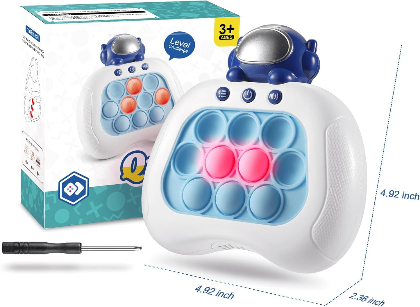 Push Game Console, Handheld Game for Kids 6-8 Years Old, Push Game, Bubble Pressure Glow Game, Autism Sensory Toy, Birthday Gift for Boys, Girls, Teens 8-12 Years Old…