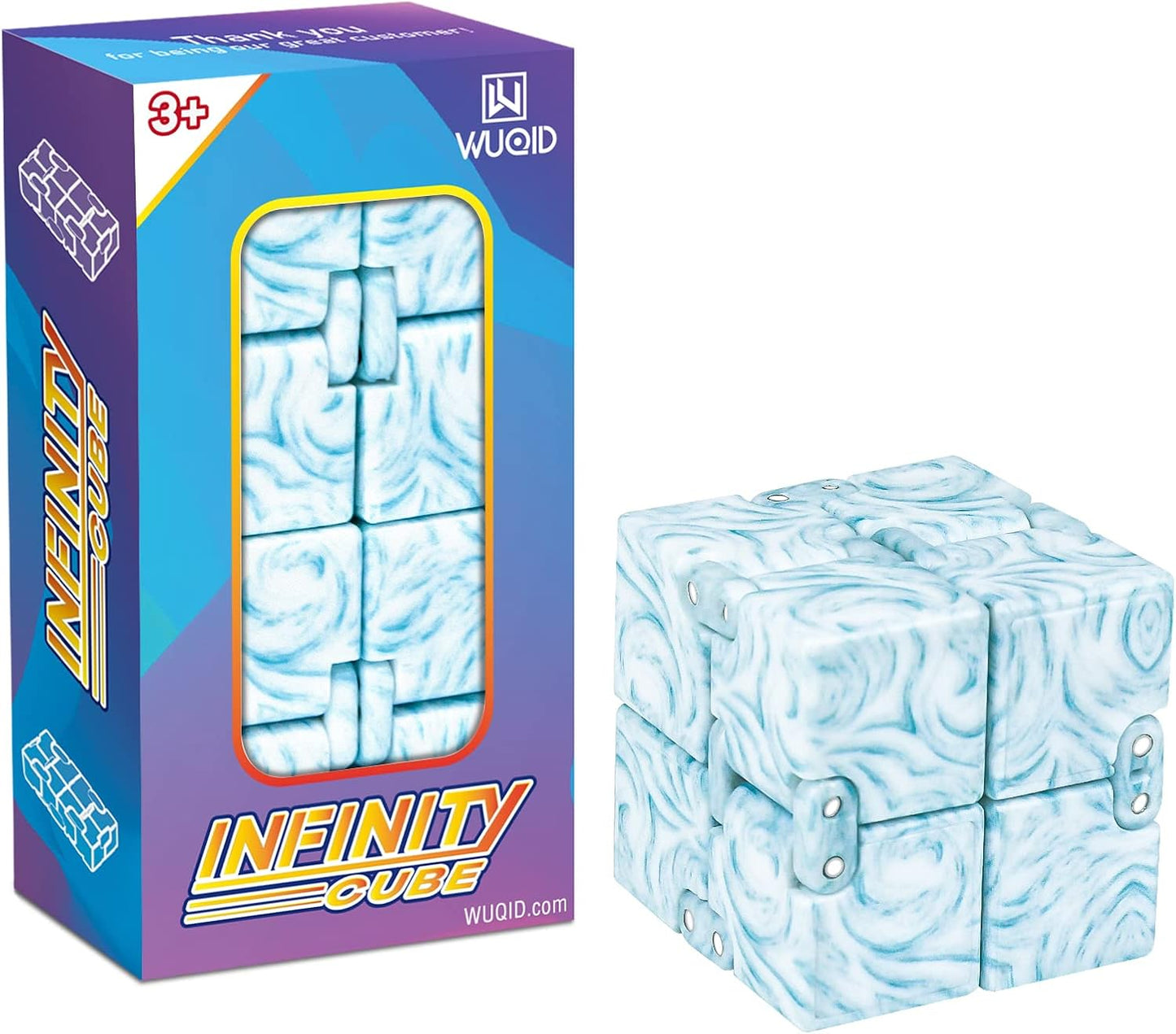 Infinitycube Fidget Toy, Unique Tie-Dye Infinitycube for Kids and Adults, Fidget Toy Relaxing Hand-Held Fidget Toy for Stress Relieve and Anxiety Relief (Light Blue)