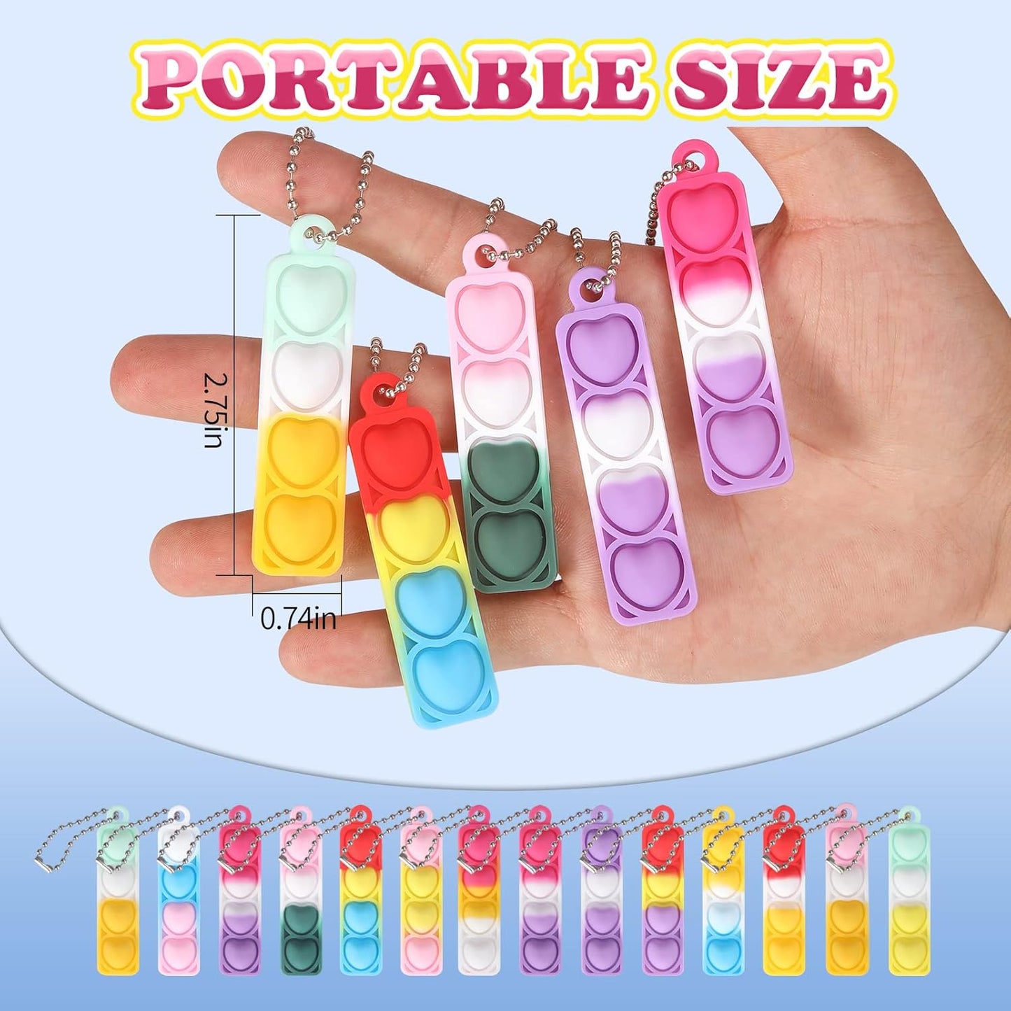 170Pcs Mini Pop Fidget Toys Bulk Party Favors for Kids Pop Keychain Sensory Toys Bag Fillers Pop Toddler Birthday Carnival Treasure Classroom Prizes Stress Reliever Anti-Anxiety Desk Toy for Boy Girl
