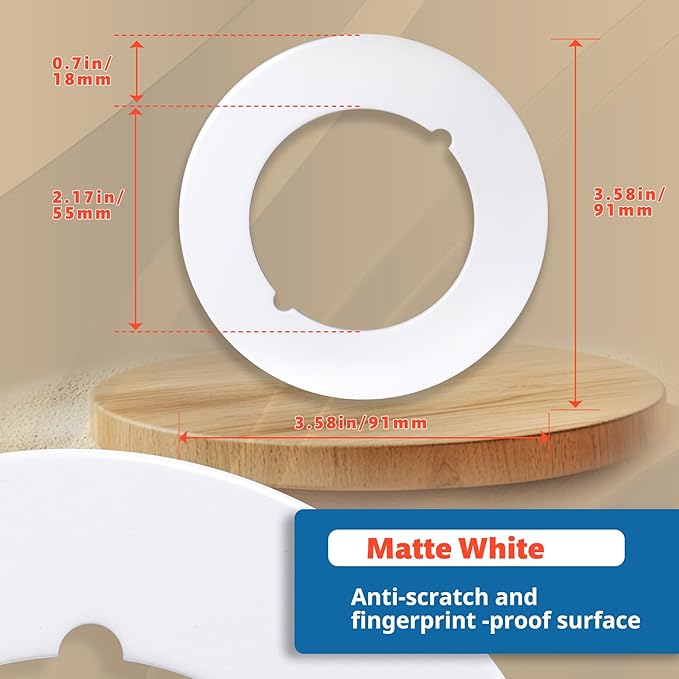 1 Pcs Upgraded Door Knob Plates with Double-Sided Tape –Thick Stainless Steel Scar Plates for Deadbolts & Knobs, Durable Door Lock Hole Covers for Fixing Loose Knobs and Damaged Areas(White)