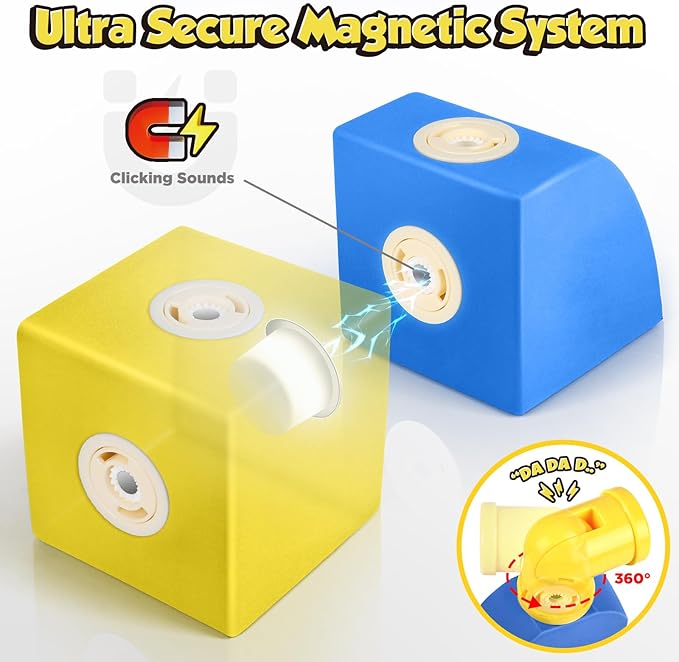 Joyfresh Foam Magnetic Blocks for Toddlers, 100pcs,Big Building Block for Kids 2 3 4 5 Years Old, Soft EVA Blocks Toys Gifts for Boys Girls