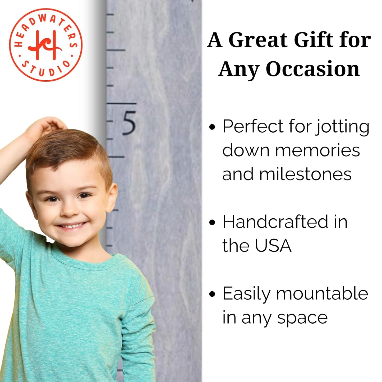 Boho Growth Chart for Wall - Height Board Growth Chart Wooden Growth Chart for Wall Kids Measuring Chart for Wall Height Chart Growth Chart for Kids (Love Grows Here, Gray)